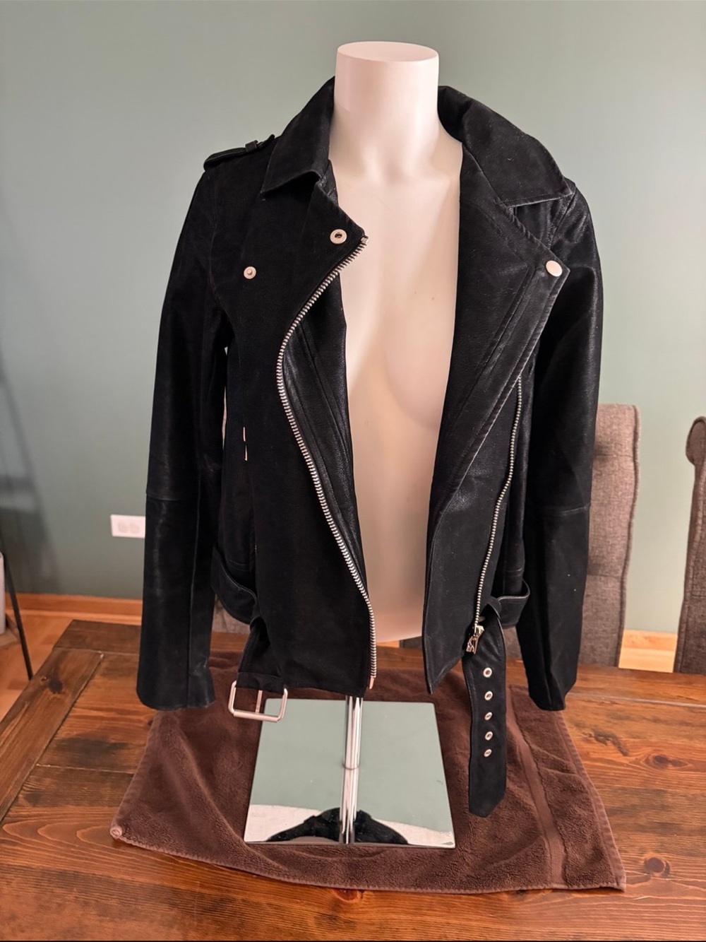 Sugarlips Black Suede Moto Jacket with Silver Hardware
